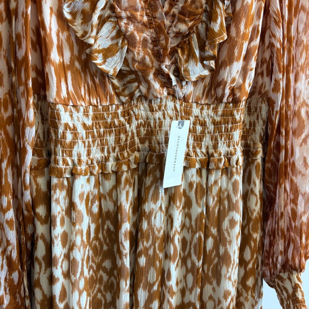 Anthropologie The Odetta Ruffled V-Neck Dress - Picture 3 of 8